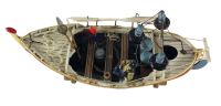 Fischerboot Holz mit diversen Details L 47 cm H 22 cm