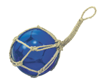 Fischerkugeln blau Glas mit Netz Ø 10cm