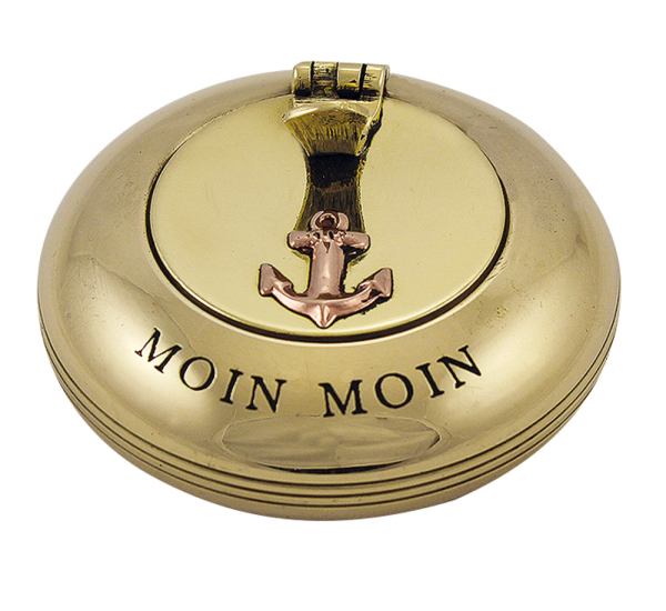 Klappaschenbecher Moin Moin Messing &Oslash; 6 cm