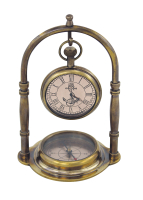 Kompass und Taschenuhr Messing antik 10 x 14 x 8 cm