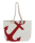 Shopping-Tasche mit Ankerdruck beige rot 100% Baumwolle 50 x 12 x 36 cm