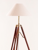 Imposante Stehlampe Stativ Lampe Leuchte Dreibein-Stativ antik max. H 187 cm