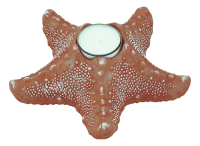 Teelichthalter Seestern Kunstharz coral