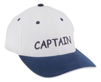 Cap CAPTAIN weiß blau Baumwolle blau bestickt