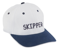 Cap SKIPPER weiß blau Baumwolle blau bestickt