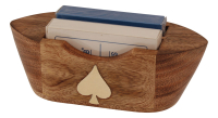 Boot mit Doppel Spielkarten Mango Holz Messing