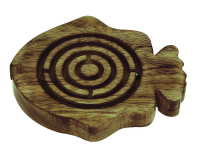 Labyrinth Spiel Fisch Mango Holz