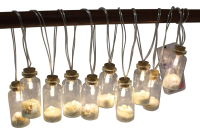 LED-Flaschenleine Glas mit Sand gefüllt