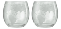 Gläser mit gefrosteter Weltkarte Set 2