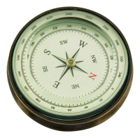 Kompass Messing antik mit geschliffenem Glas