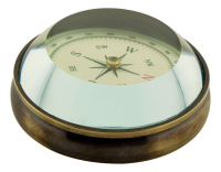 Kompass Messing antik mit geschliffenem Glas