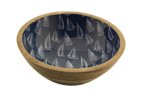 Schale Segelboote Mango-Holz emailliert