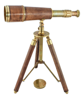 Dreifuß Teleskop Messing antik & Leder