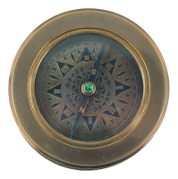 Kompass mit ausklappbarer Lupe Messing antik