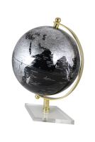 Globus schwarz Messing auf Acrylsockel