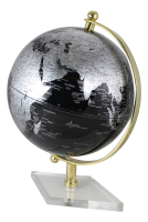 Globus schwarz Messing auf Acrylsockel