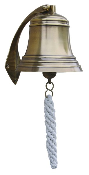 Schiffsglocke Messing antik Ø 15 cm mit Text-oder...