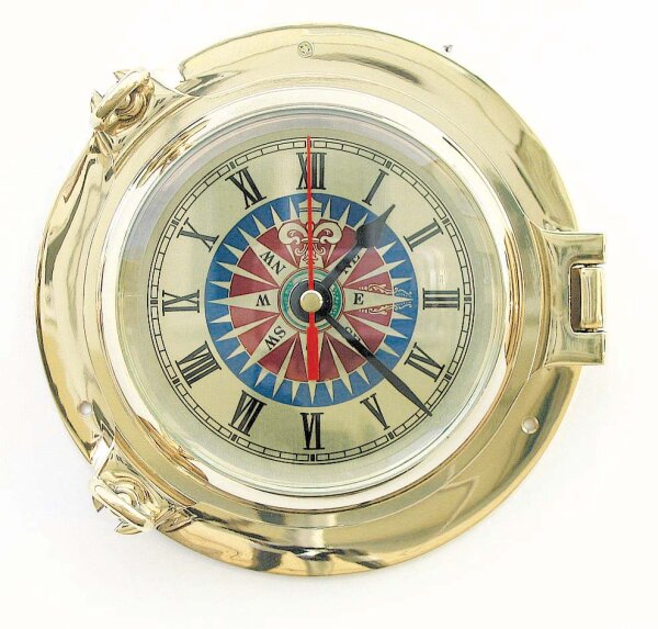 Bullaugen Uhr mit Windrosenzifferblatt