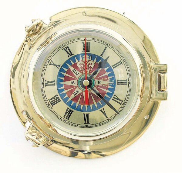 Bullaugen Uhr mit Windrosenzifferblatt