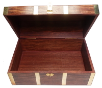 Schatztruhe Geschenkbox Nr.4 Holz verziert inkl. Messingschloss mit 2 Schl&uuml;ssel