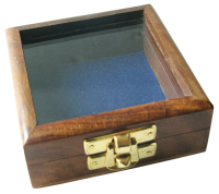 3 Holzboxen mit Glas im Deckel 85 x 85 x 35 mm