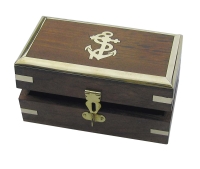 Holzbox Schatztruhe Geschenkbox Nr.1 verziert inkl. Messingschloss mit 2 Schlüssel
