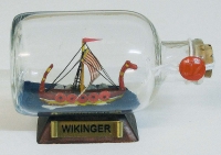 Flaschenschiff Wikinger L 9 cm