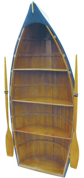 Boot Regal Holz außen weiß lakiert H 135 cm