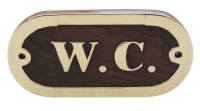 Türschild W.C. Holz-Messing