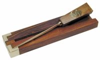 2 Brieföffner Holz-Messing 21 cm