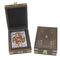 Spielkartenbox Holz inklusive Kartenspiel 115x9x37cm