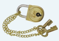Spardose Schatztruhe Messingbänder inkl. Messingschloß und 2 Schlüssel