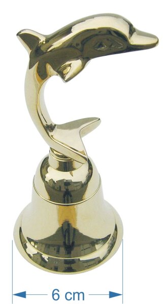 Tischglocke Ø 6 cm Messing Delfin