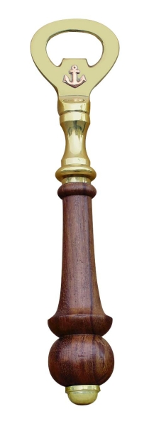 2 Flaschenöffner Messing mit Holzgriff L 18 cm