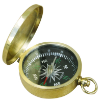 Kompass mit Deckel und Ring Messing &Oslash; 5 cm