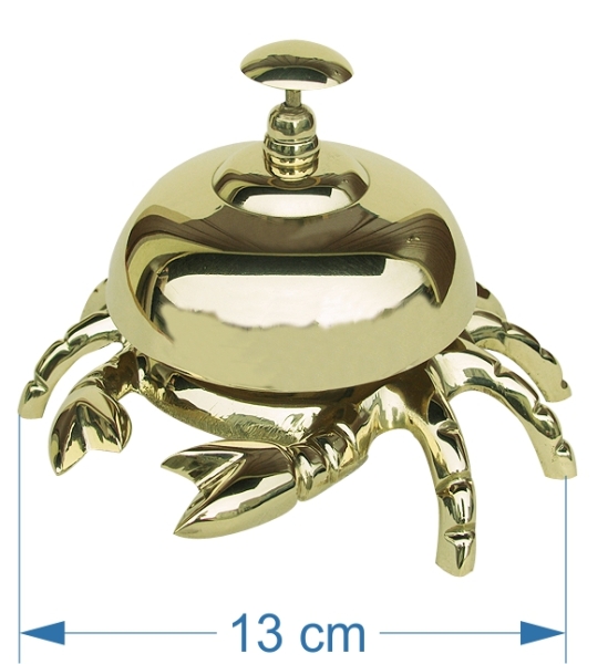 Tresenglocke Krabbe Messing H 9cm Ø 13 cm
