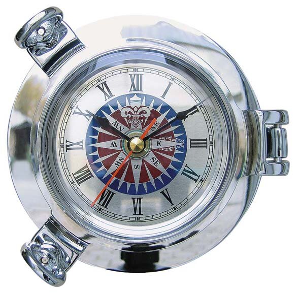 Bullaugen Uhr mit Windrosenzifferblatt