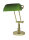 Bankers Lampe Messing grüner Glasschirm H 36-43 cm